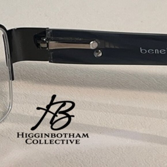New BENELLI Eyeglasses Frames B102 55-19-145 Color Gun Half Rim w/ Sleeve - Picture 11 of 14